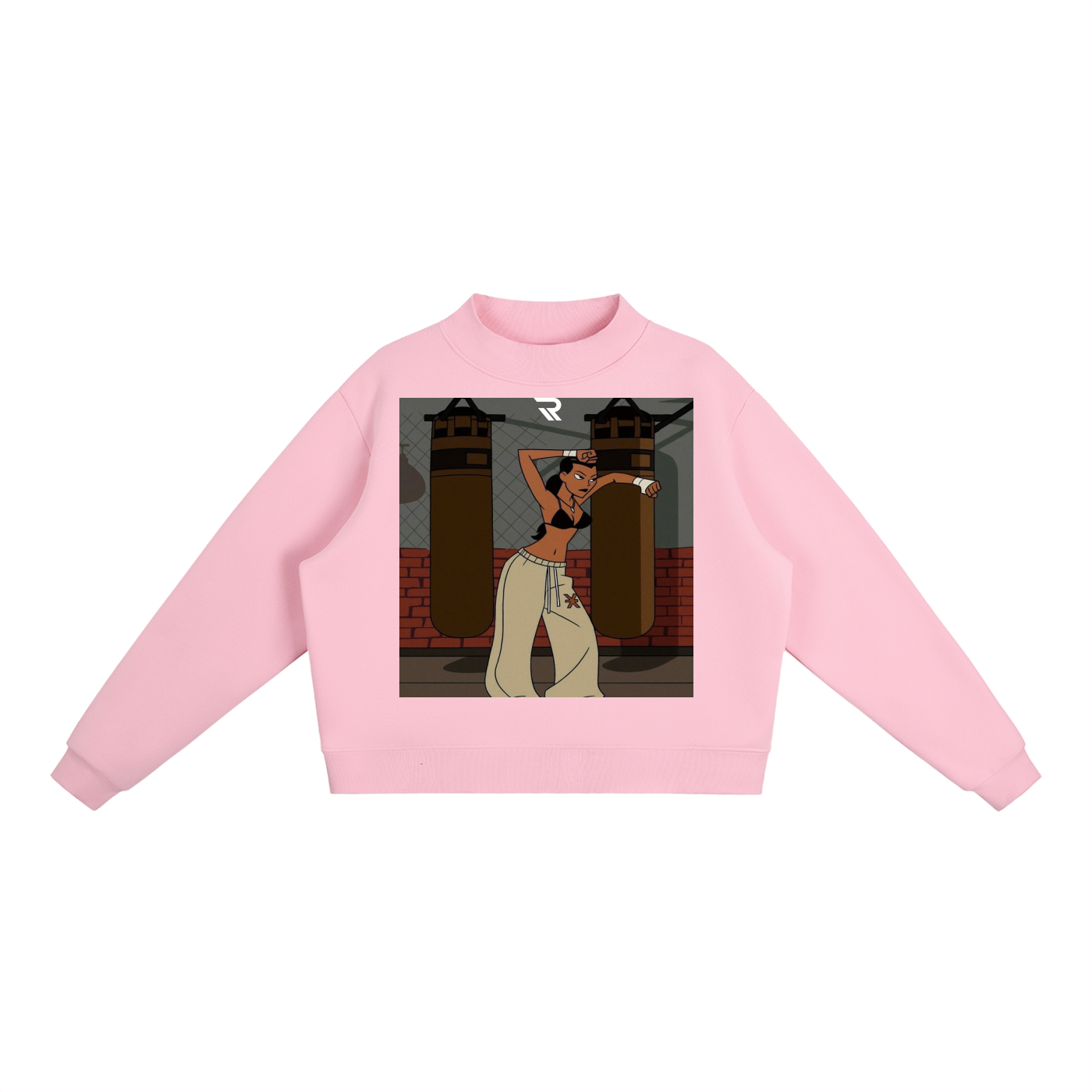 Essential Fleece Mock-Neck Crew Sweatshirt