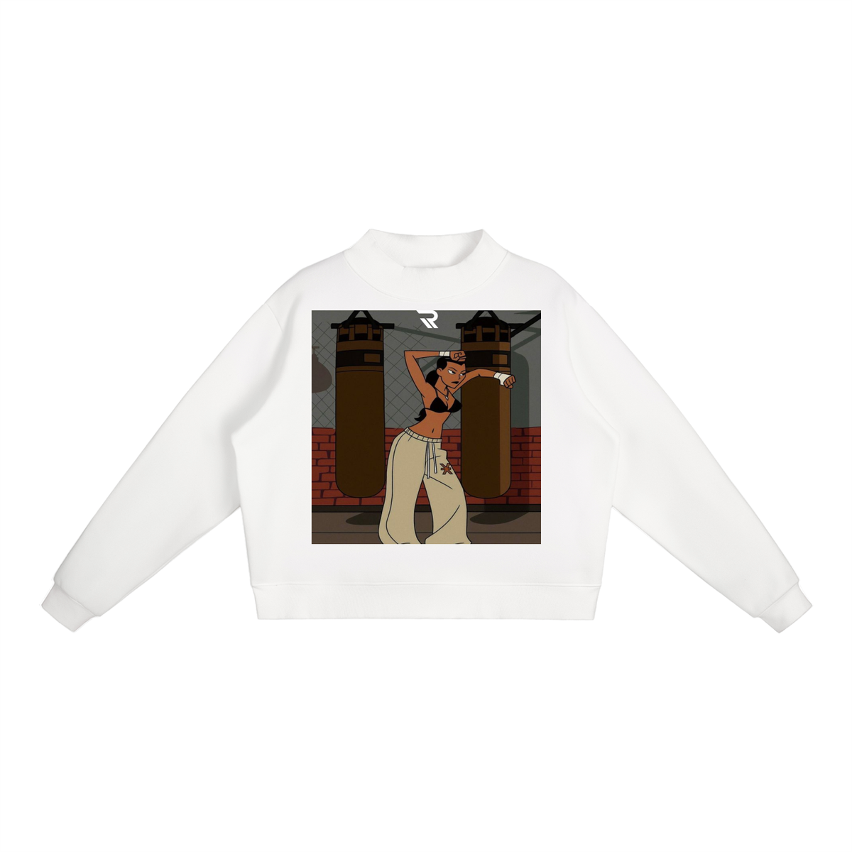 Essential Fleece Mock-Neck Crew Sweatshirt