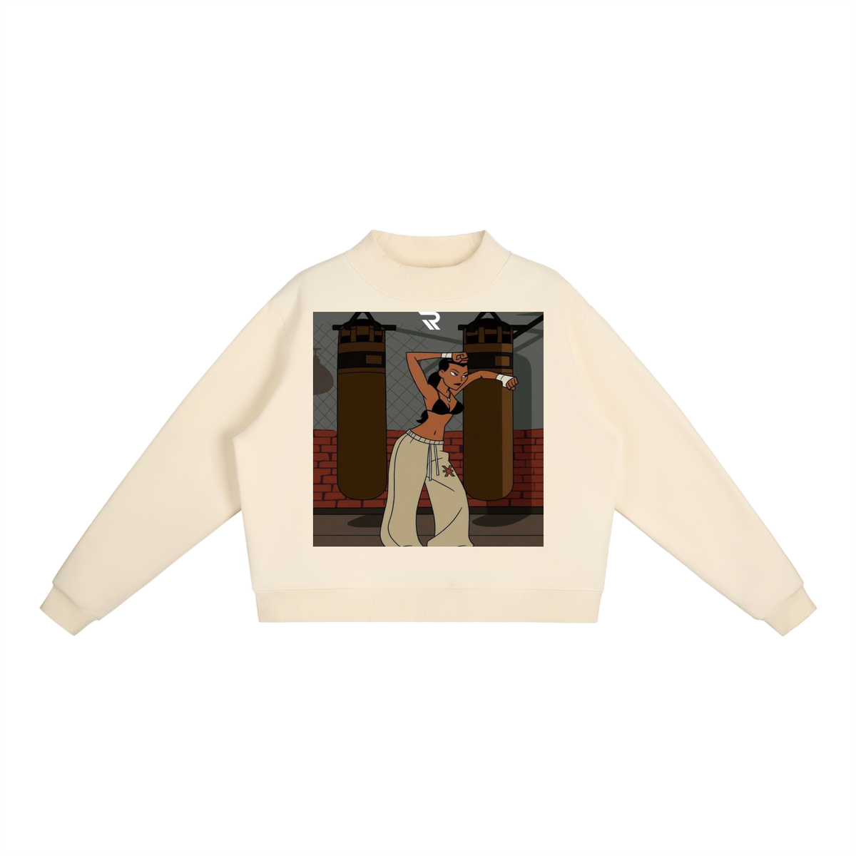 Essential Fleece Mock-Neck Crew Sweatshirt