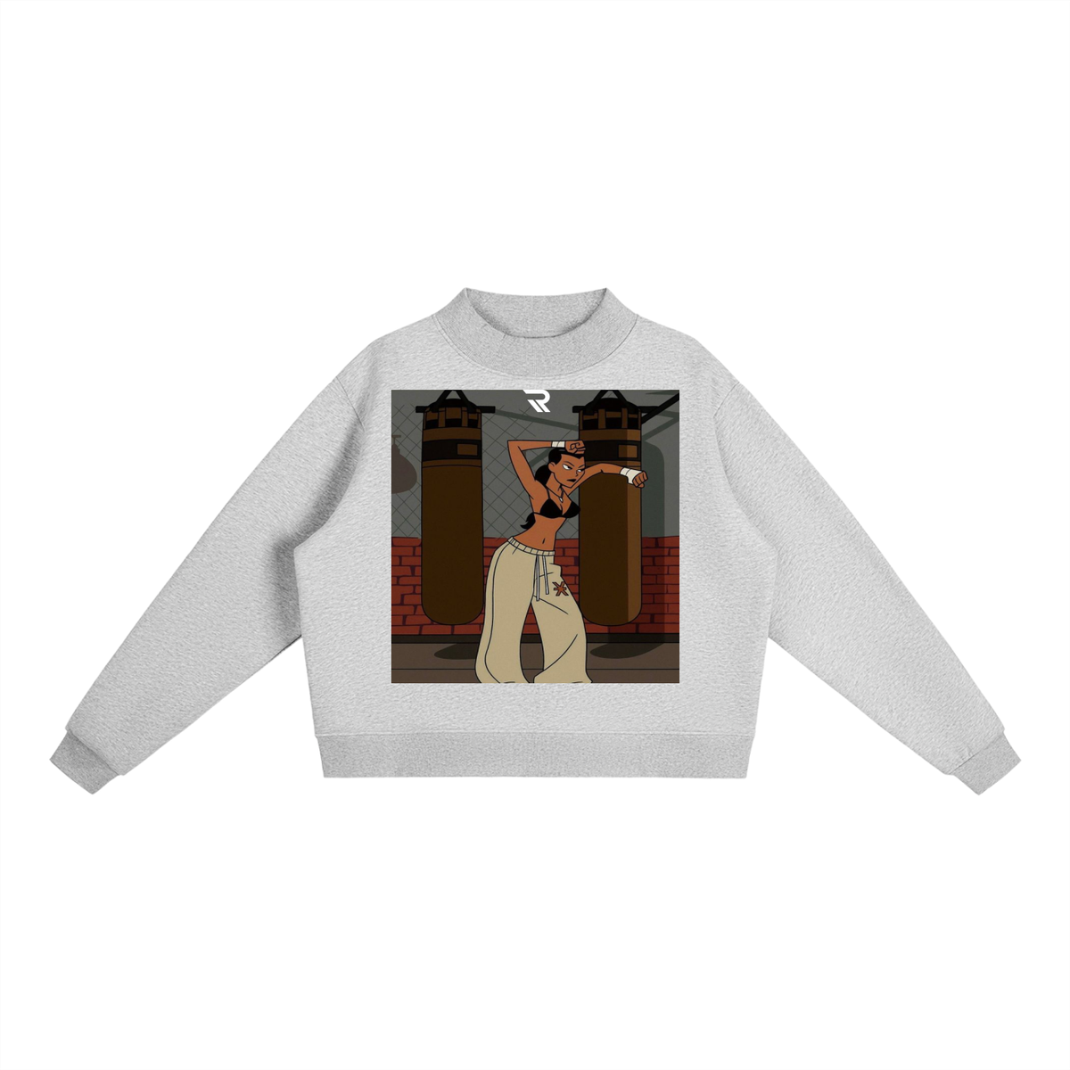 Essential Fleece Mock-Neck Crew Sweatshirt